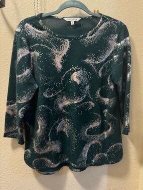 Emily Daniels Women’s Teal Swirl Print Blouse